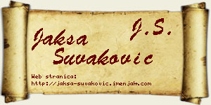 Jakša Šuvaković vizit kartica